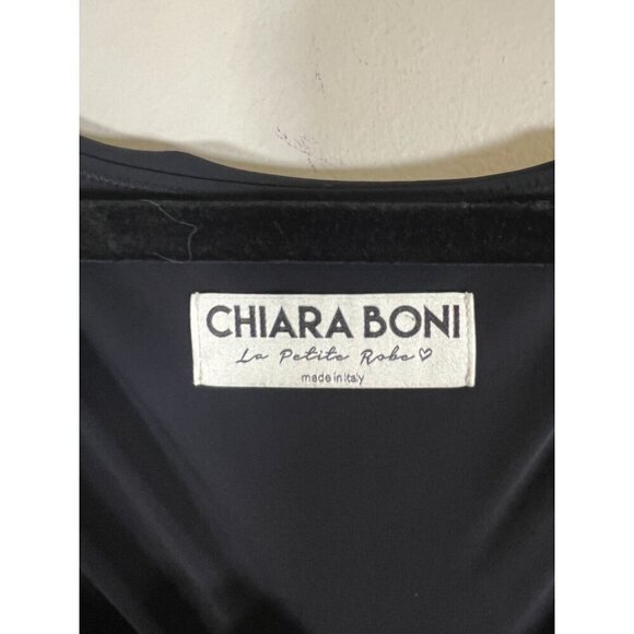 Chiara Boni Dress 14 Black Midi Bodycon Neutral Gala Formal LBD Old Money Luxury - Picture 2 of 12
